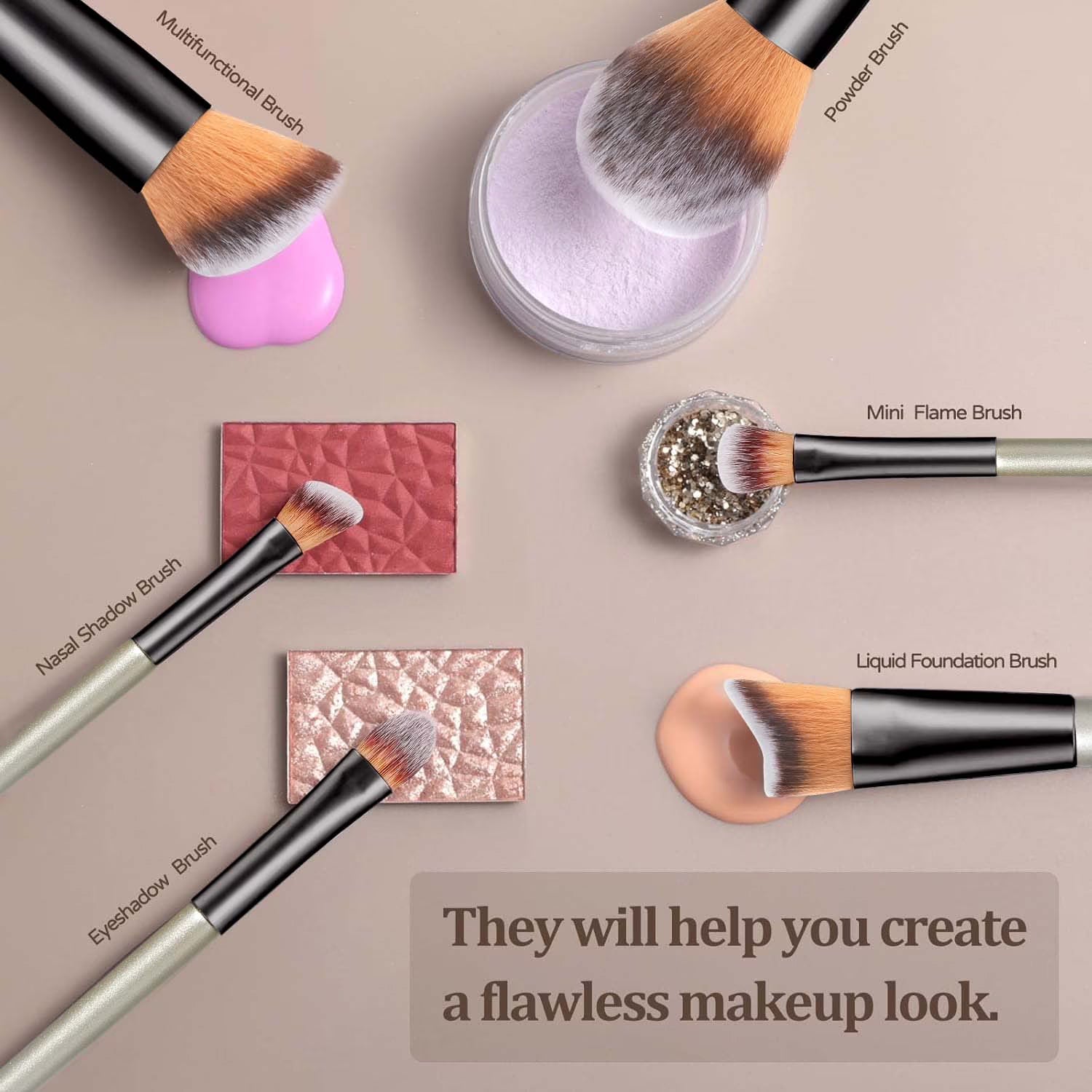 18-Piece Professional Makeup Brush Set
